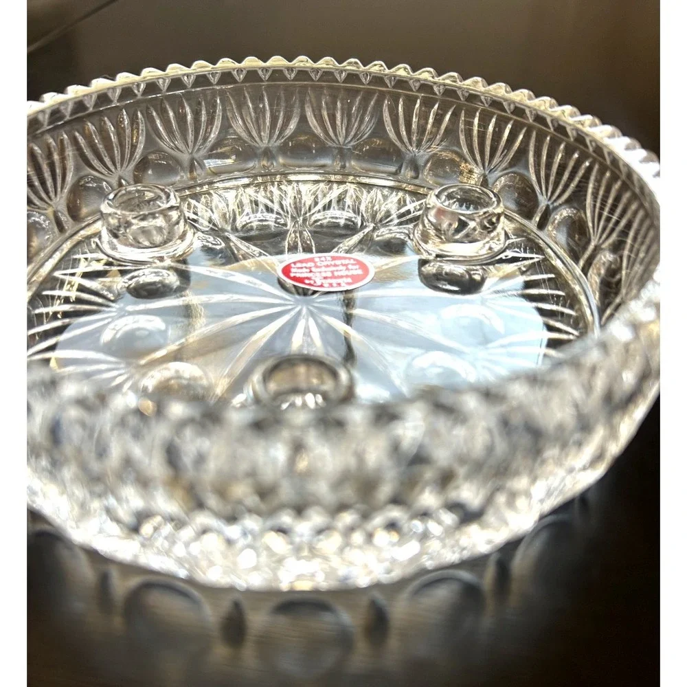 Vintage Princess House Fostoria 3 Taper Lead Crystal Candle Holder Original Box